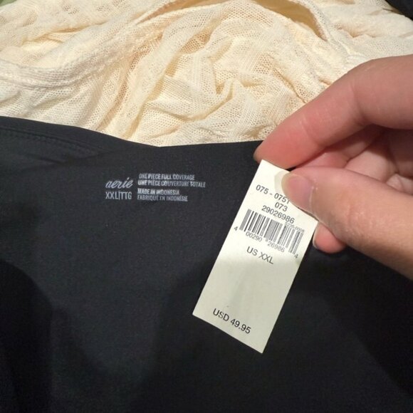 Aerie Black Wrap One-Piece Swimsuit - Picture 6 of 9